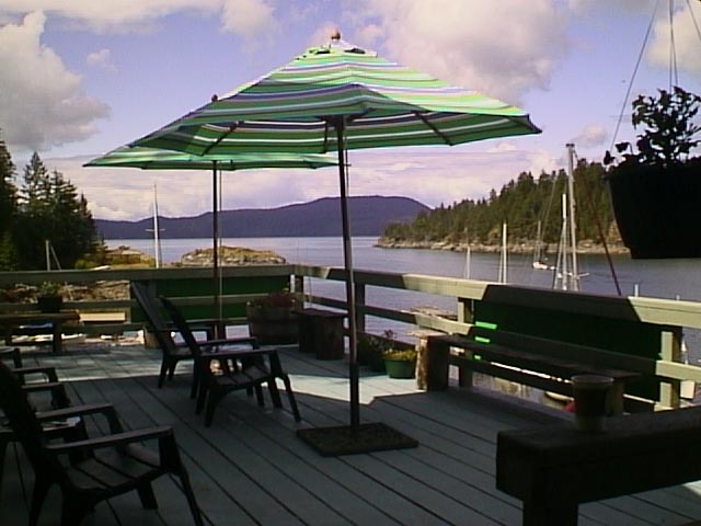 The cafe deck at Upcoast Summers.